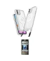 ieg™ iPhone 11 Kılıf Atlas Doku Koleksiyonu - Siyah 34D Hayalet Izgaralı Cam