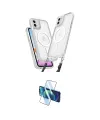 ieg™ iPhone 11 Kılıf Atlas Doku Koleksiyonu - Siyah 3D Antistatik Cam Ekran Koruyucu