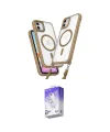 ieg™ iPhone 11 Kılıf Atlas Doku Koleksiyonu - Siyah Bilvis 5in1 3D Magic Cam Ekran Koruyucu