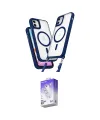 ieg™ iPhone 11 Kılıf Atlas Doku Koleksiyonu - Siyah Bilvis 5in1 3D Magic Cam Ekran Koruyucu