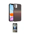 ieg™ iPhone 11 Kılıf Doruk Serisi - Siyah 34D Hayalet Izgaralı Cam