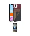 ieg™ iPhone 11 Kılıf Doruk Serisi - Siyah 34D Hayalet Izgaralı Cam