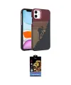ieg™ iPhone 11 Kılıf Doruk Serisi - Siyah Buffer Hayalet Cam Ekran Koruyucu