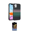 ieg™ iPhone 11 Kılıf Doruk Serisi - Siyah Buffer Hayalet Cam Ekran Koruyucu