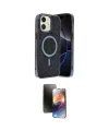 ieg™ iPhone 11 Kılıf Eksen Çizgi - Siyah 3D Antistatik Mat Seramik Nano Ekran Koruyucu