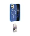 ieg™ iPhone 11 Kılıf Eksen Çizgi - Siyah Bilvis 3D Mat Cam Ekran Koruyucu