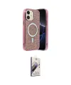 ieg™ iPhone 11 Kılıf Eksen Çizgi - Siyah Bilvis 3D Mat Cam Ekran Koruyucu