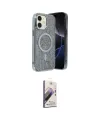ieg™ iPhone 11 Kılıf Eksen Çizgi - Siyah Bilvis 3D Mat Cam Ekran Koruyucu