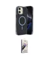 ieg™ iPhone 11 Kılıf Eksen Çizgi - Siyah Bilvis 3D Mat Cam Ekran Koruyucu