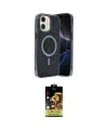 ieg™ iPhone 11 Kılıf Eksen Çizgi - Siyah Buffer Cam Ekran Koruyucu
