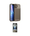 ieg™ iPhone 11 Kılıf Eksen Form Prime - Siyah 34D Hayalet Izgaralı Cam