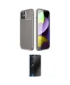 ieg™ iPhone 11 Kılıf Eksen Form Prime - Siyah 3D Antistatik Hayalet Cam Ekran Koruyucu