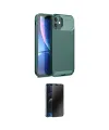 ieg™ iPhone 11 Kılıf Eksen Form Prime - Siyah 3D Antistatik Hayalet Cam Ekran Koruyucu