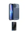 ieg™ iPhone 11 Kılıf Eksen Form Prime - Siyah 3D Antistatik Hayalet Cam Ekran Koruyucu