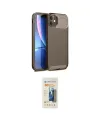 ieg™ iPhone 11 Kılıf Eksen Form Prime - Siyah 6D Mat Seramik Hayalet Nano Ekran Koruyucu
