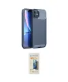 ieg™ iPhone 11 Kılıf Eksen Form Prime - Siyah 6D Mat Seramik Hayalet Nano Ekran Koruyucu