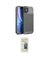 ieg™ iPhone 11 Kılıf Eksen Form Prime - Siyah 6D Mat Seramik Hayalet Nano Ekran Koruyucu