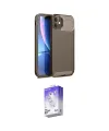 ieg™ iPhone 11 Kılıf Eksen Form Prime - Siyah Bilvis 5in1 3D Magic Cam Ekran Koruyucu