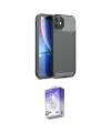 ieg™ iPhone 11 Kılıf Eksen Form Prime - Siyah Bilvis 5in1 3D Magic Cam Ekran Koruyucu