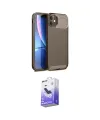 ieg™ iPhone 11 Kılıf Eksen Form Prime - Siyah Bilvis 5in1 5D Magic Hayalet Cam Ekran Koruyucu