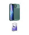 ieg™ iPhone 11 Kılıf Eksen Form Prime - Siyah Bilvis 5in1 5D Magic Hayalet Cam Ekran Koruyucu