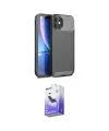 ieg™ iPhone 11 Kılıf Eksen Form Prime - Siyah Bilvis 5in1 5D Magic Hayalet Cam Ekran Koruyucu