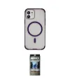 ieg™ iPhone 11 Kılıf Eksen Klasik Koleksiyonu - Siyah 34D Hayalet Izgaralı Cam