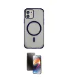 ieg™ iPhone 11 Kılıf Eksen Klasik Koleksiyonu - Siyah 3D Antistatik Mat Seramik Nano Ekran Koruyucu