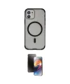 ieg™ iPhone 11 Kılıf Eksen Klasik Koleksiyonu - Siyah 3D Antistatik Mat Seramik Nano Ekran Koruyucu