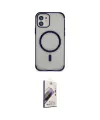 ieg™ iPhone 11 Kılıf Eksen Klasik Koleksiyonu - Siyah Bilvis 3D Mat Cam Ekran Koruyucu