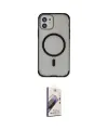 ieg™ iPhone 11 Kılıf Eksen Klasik Koleksiyonu - Siyah Bilvis 3D Mat Cam Ekran Koruyucu