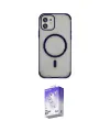 ieg™ iPhone 11 Kılıf Eksen Klasik Koleksiyonu - Siyah Bilvis 5in1 3D Magic Cam Ekran Koruyucu