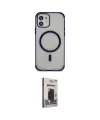 ieg™ iPhone 11 Kılıf Eksen Klasik Koleksiyonu - Siyah Bilvis Hayalet Cam Ekran Koruyucu