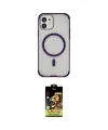 ieg™ iPhone 11 Kılıf Eksen Klasik Koleksiyonu - Siyah Buffer Cam Ekran Koruyucu