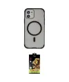 ieg™ iPhone 11 Kılıf Eksen Klasik Koleksiyonu - Siyah Buffer Cam Ekran Koruyucu