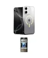 ieg™ iPhone 11 Kılıf Eksen Minimal Özel Seri - Siyah 34D Hayalet Izgaralı Cam