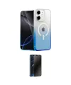 ieg™ iPhone 11 Kılıf Eksen Minimal Özel Seri - Siyah 3D Antistatik Hayalet Cam Ekran Koruyucu
