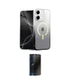 ieg™ iPhone 11 Kılıf Eksen Minimal Özel Seri - Siyah 3D Antistatik Hayalet Cam Ekran Koruyucu