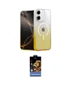ieg™ iPhone 11 Kılıf Eksen Minimal Özel Seri - Siyah Buffer Hayalet Cam Ekran Koruyucu