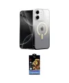 ieg™ iPhone 11 Kılıf Eksen Minimal Özel Seri - Siyah Buffer Hayalet Cam Ekran Koruyucu