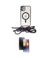 ieg™ iPhone 11 Kılıf Eksen Özel Seri - Siyah 3D Antistatik Mat Seramik Nano Ekran Koruyucu