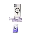 ieg™ iPhone 11 Kılıf Eksen Özel Seri - Siyah Bilvis 5in1 5D Magic Hayalet Cam Ekran Koruyucu