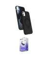 ieg™ iPhone 11 Kılıf İz Işık Koleksiyonu - Siyah Bilvis 5in1 5D Magic Hayalet Cam Ekran Koruyucu