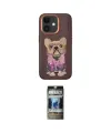ieg™ iPhone 11 Kılıf İz Minimal Koleksiyonu - Siyah 34D Hayalet Izgaralı Cam