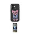 ieg™ iPhone 11 Kılıf İz Minimal Koleksiyonu - Siyah 34D Hayalet Izgaralı Cam