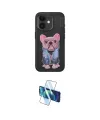 ieg™ iPhone 11 Kılıf İz Minimal Koleksiyonu - Siyah 3D Antistatik Cam Ekran Koruyucu