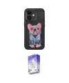 ieg™ iPhone 11 Kılıf İz Minimal Koleksiyonu - Siyah Bilvis 5in1 3D Magic Cam Ekran Koruyucu