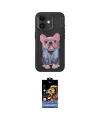 ieg™ iPhone 11 Kılıf İz Minimal Koleksiyonu - Siyah Buffer Hayalet Cam Ekran Koruyucu