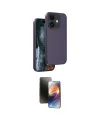 ieg™ iPhone 11 Kılıf Kıvılcım Çizgi Serisi - Siyah 3D Antistatik Mat Seramik Nano Ekran Koruyucu
