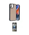 ieg™ iPhone 11 Kılıf Kıvılcım Işık Serisi - Siyah 34D Hayalet Izgaralı Cam